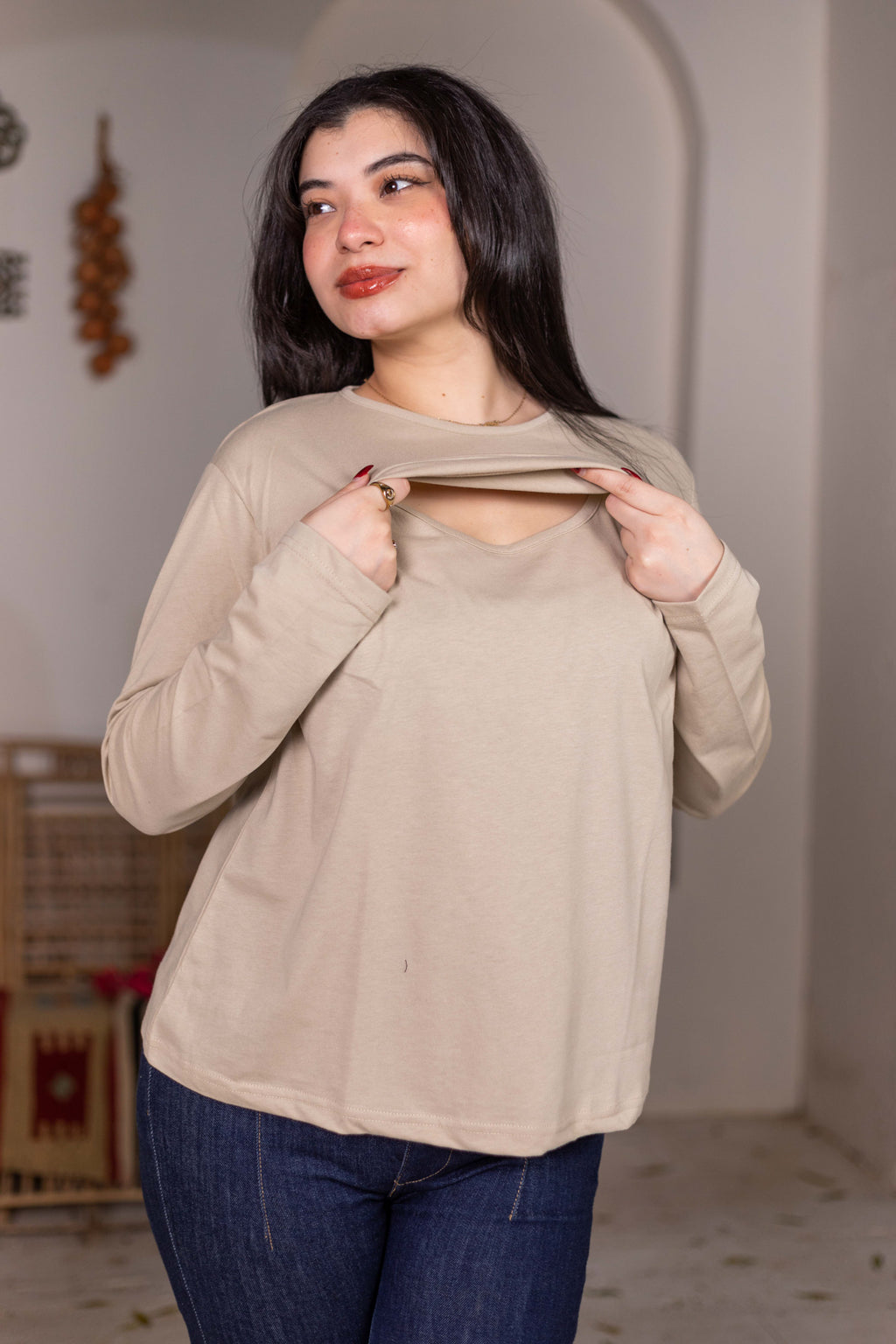 أندر شيرت رضاعة( موديل كُم كامل )