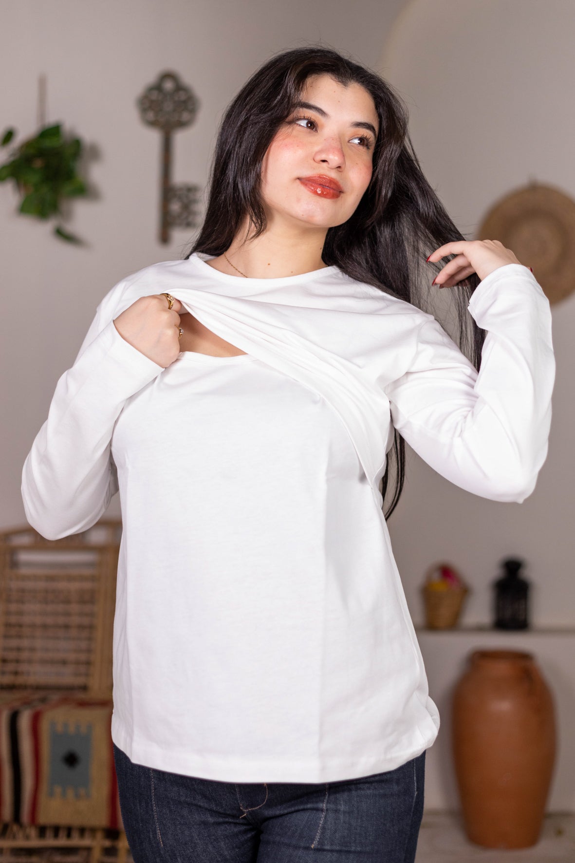 أندر شيرت رضاعة( موديل كُم كامل )