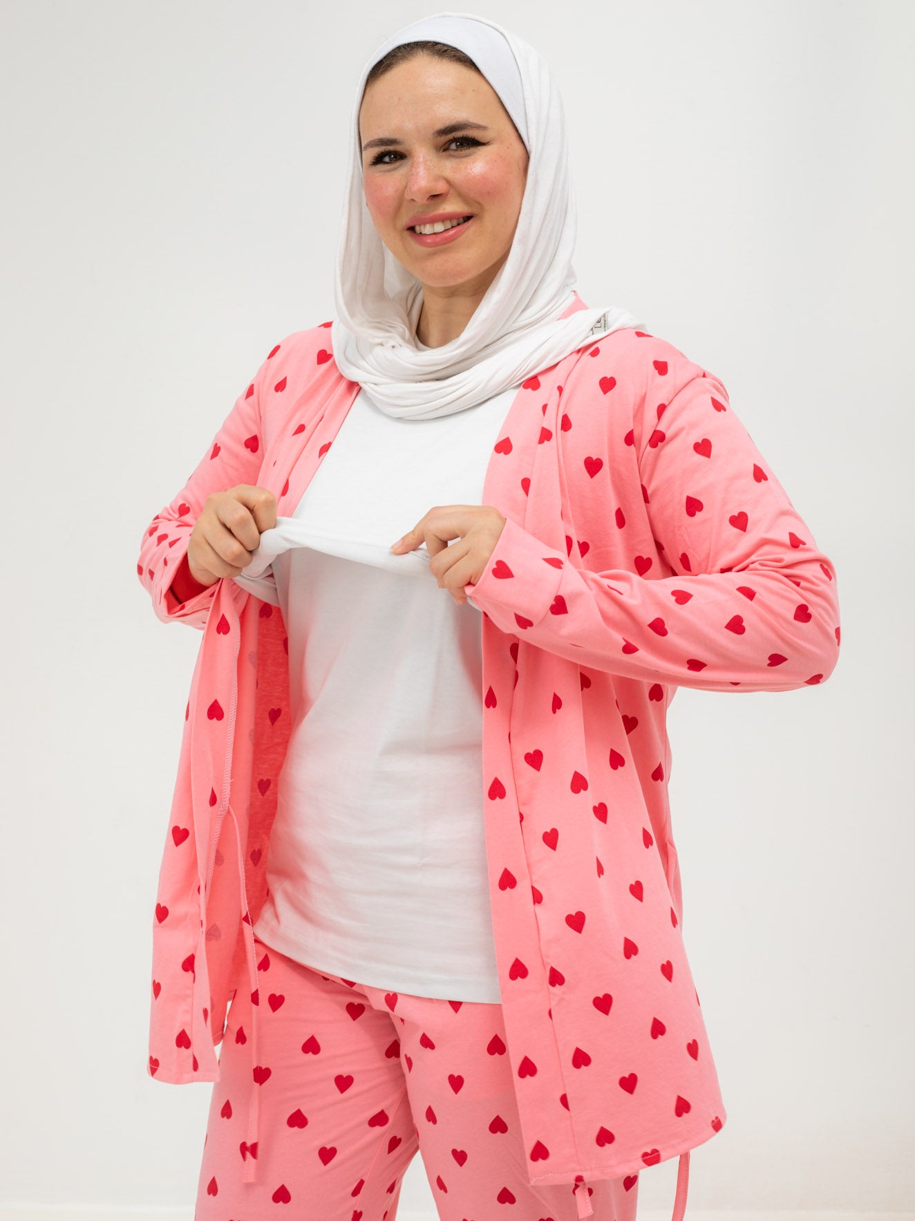 بيجامة ماما وبيبي ( قلوب )
