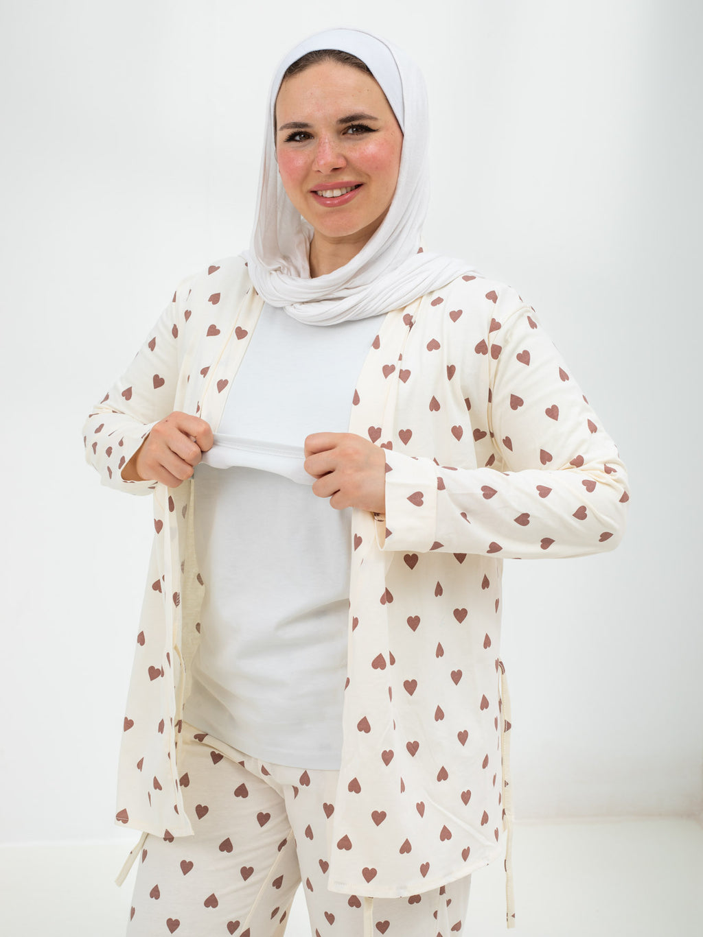 بيجامة ماما وبيبي ( قلوب )