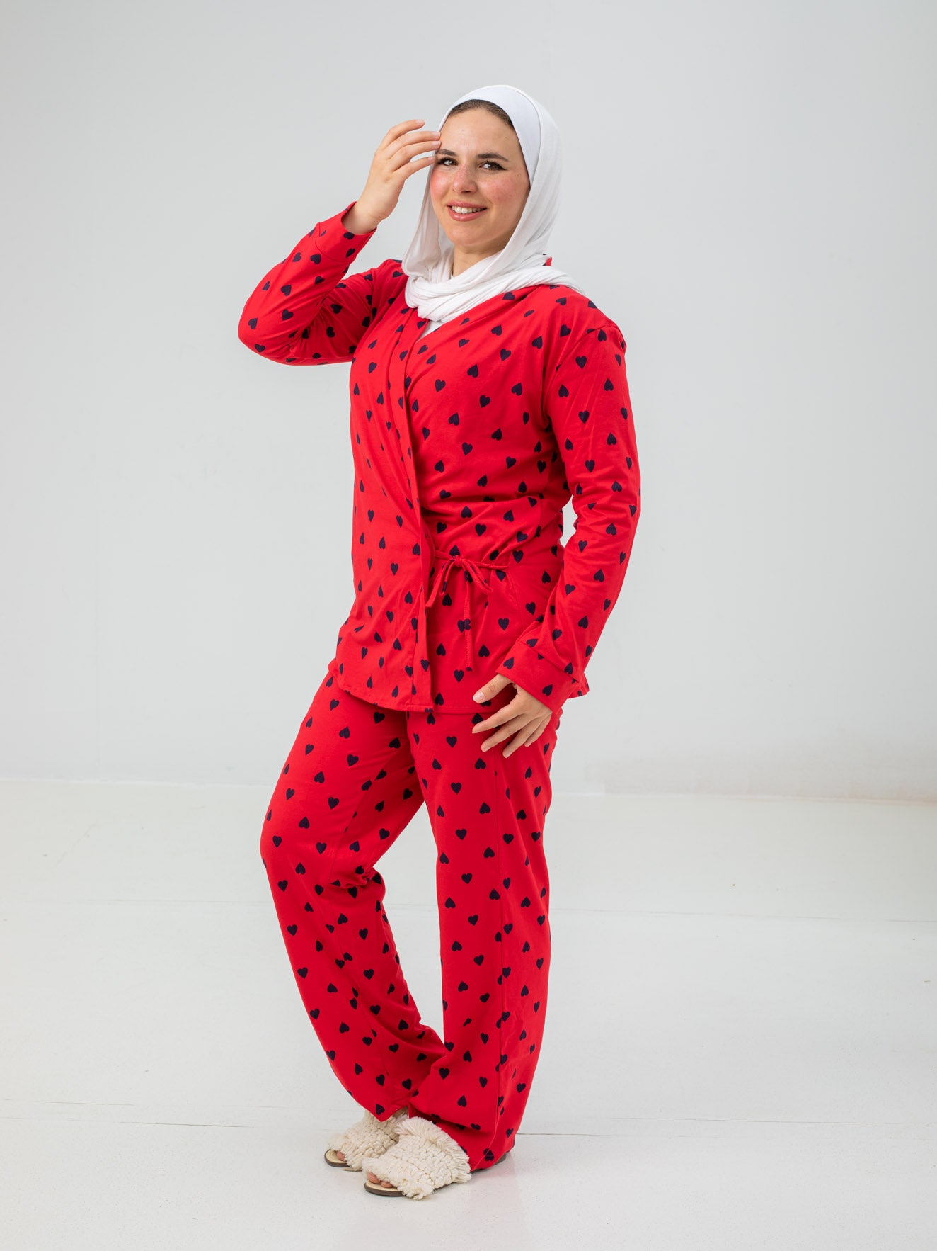 بيجامة ماما وبيبي ( قلوب )