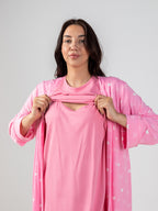 طقم المامى والبيبى  (  بينك )